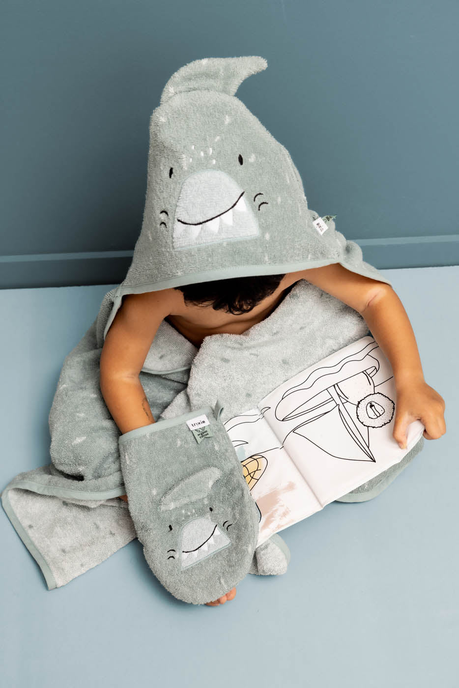 Trixie Hooded towel | 75x75cm - Mr. Shark