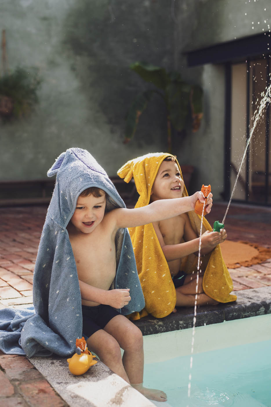 Trixie hooded towel Mrs. Elephant and Mr. Lion 
