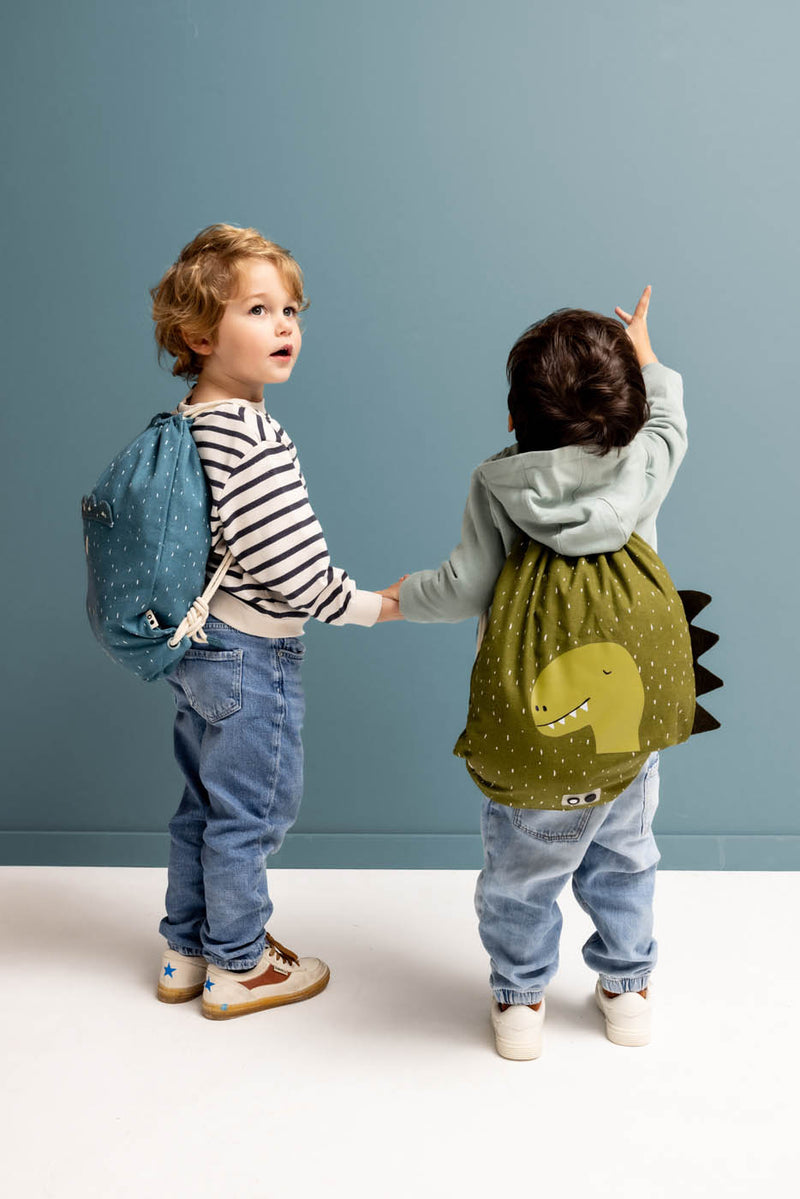 Trixie drawstring bag Mr. Triceratops and Mr. Dino