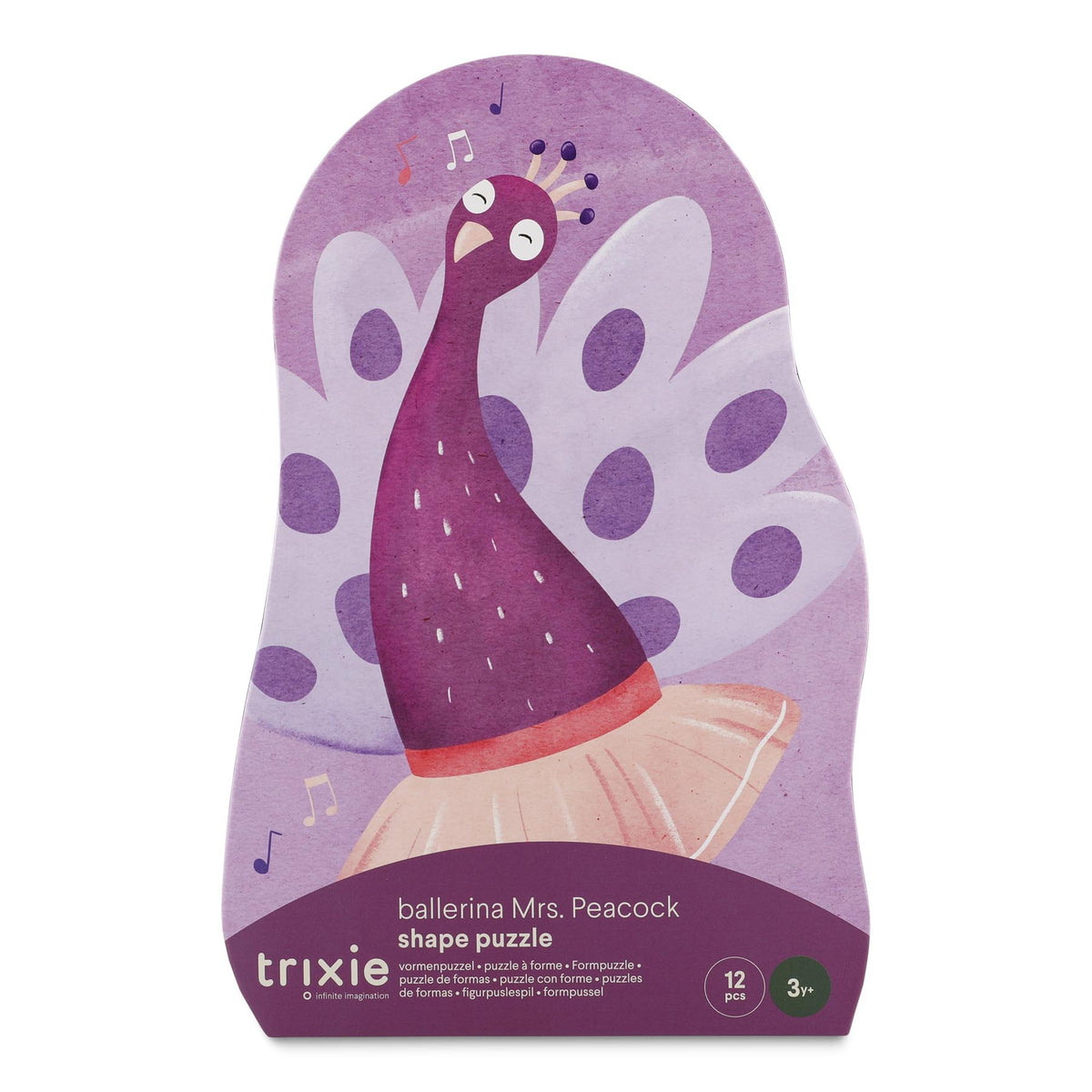 Shape puzzle - Ballerina Mrs. Peacock - 12 pcs - FSC MIX 100%