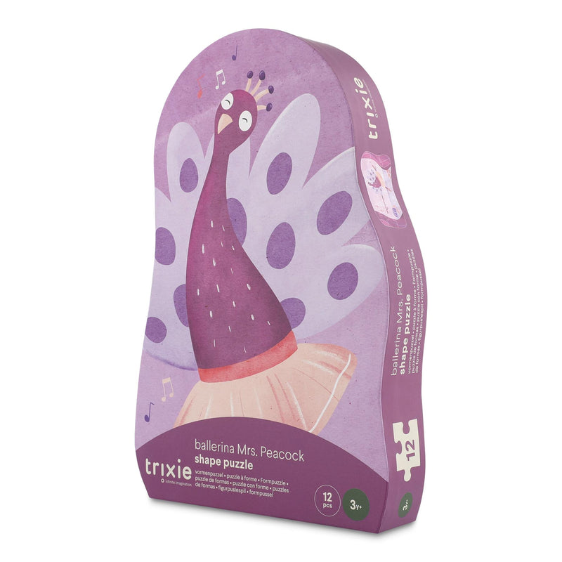 Shape puzzle - Ballerina Mrs. Peacock - 12 pcs - FSC MIX 100%