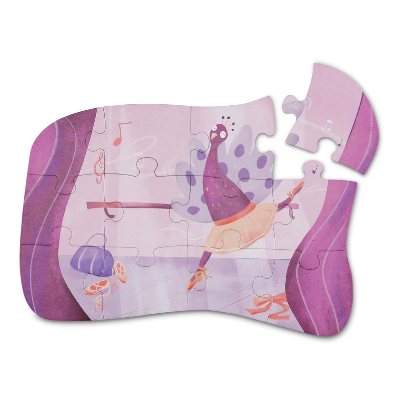 Shape puzzle - Ballerina Mrs. Peacock - 12 pcs - FSC MIX 100%