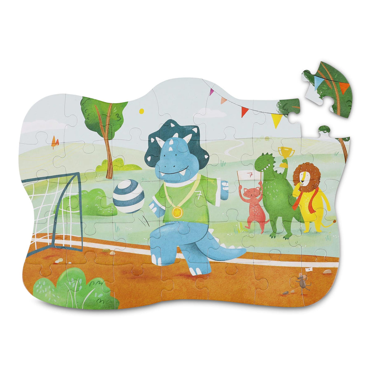 Puzzle à forme - Footballeur Mr. Triceratops - 35pcs
