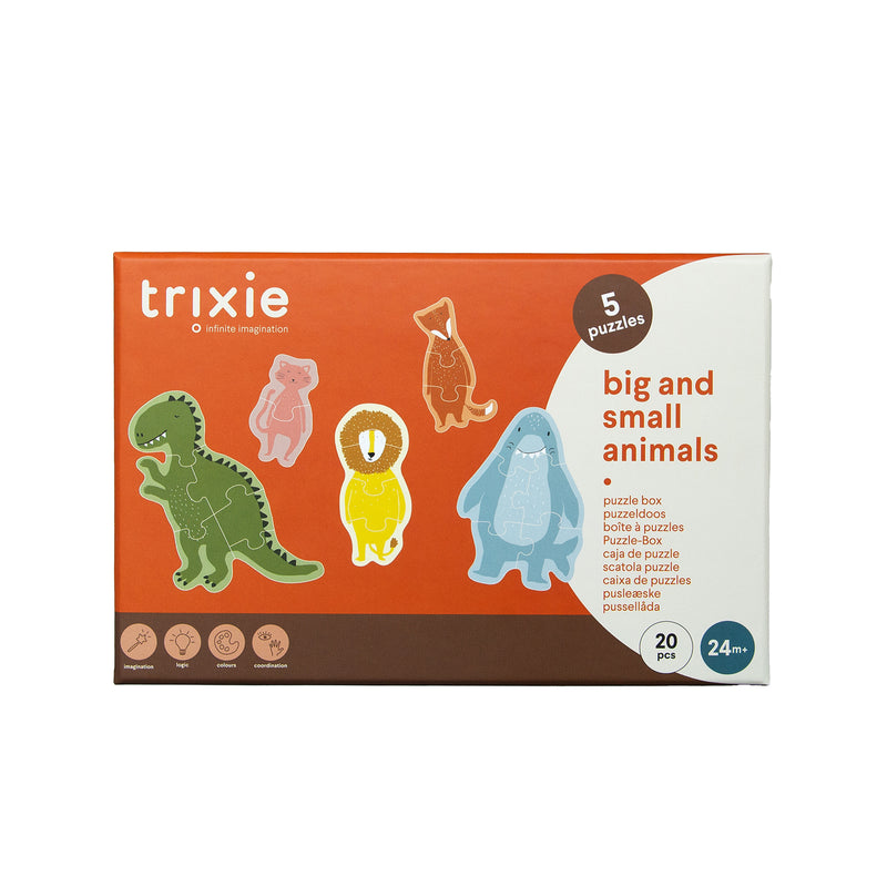 Puzzle box - Big and small animals - 5 puzzles - FSC MIX 100%