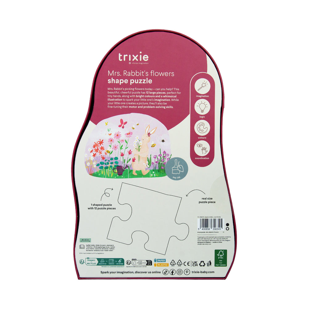 Formpuzzle - Mrs. Rabbit's Blumen - 12 Teile