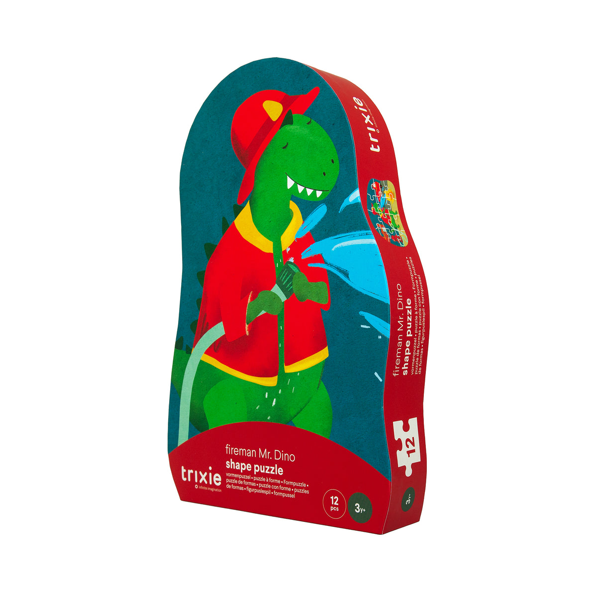 Shape puzzle - Fireman Mr. Dino - 12 pcs - FSC MIX 100%