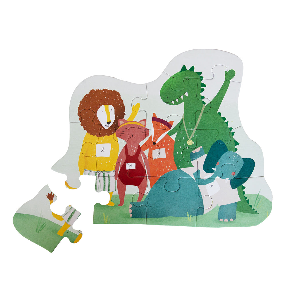 Puzzle de formas - Amigos de los animales - 12 piezas