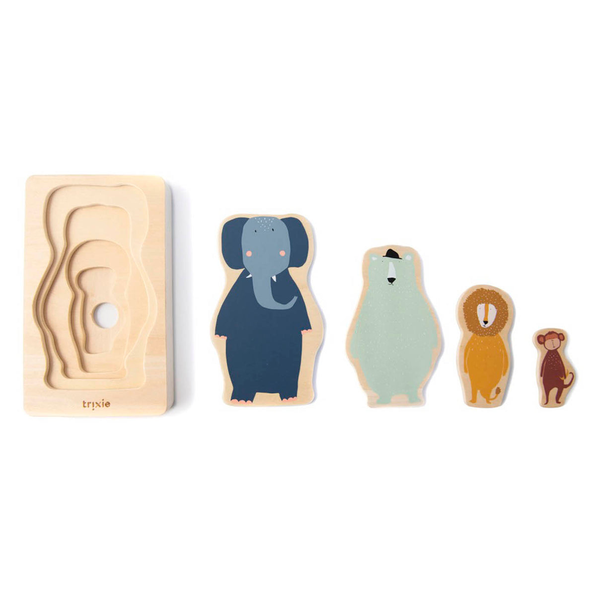 Wooden 4-layer animal puzzle - FSC 100%