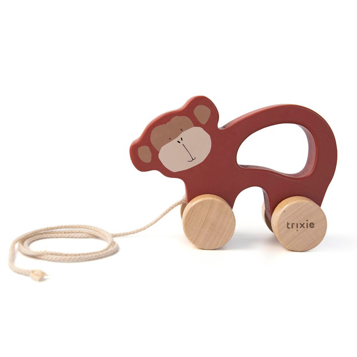 Wooden pull along toy - Mr. Monkey - FSC 100%
