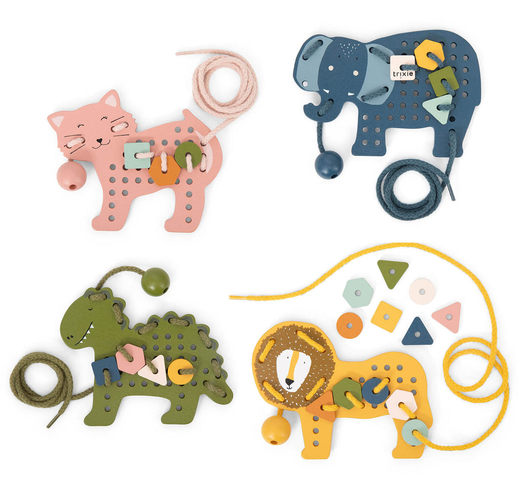 Wooden animal lacing game - FSC 100%