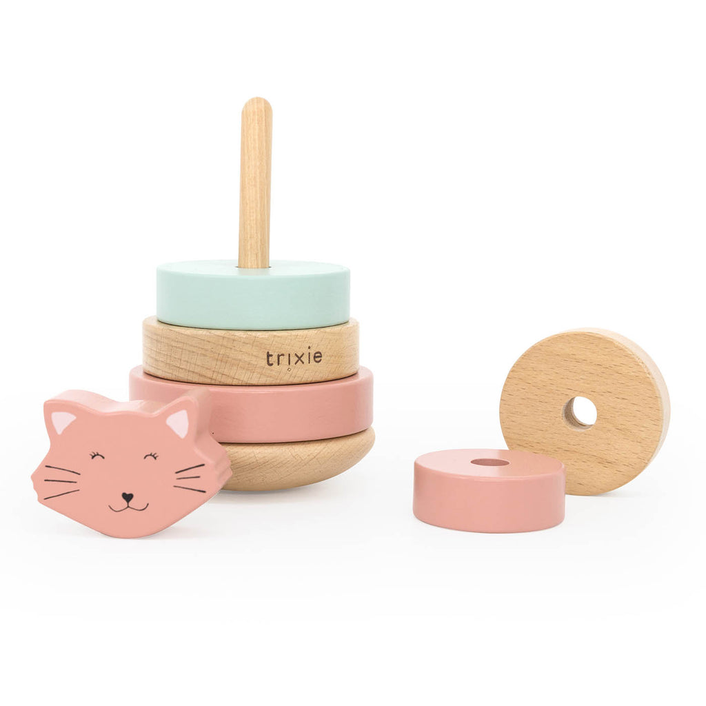 Wooden stacking toy - Mrs. Cat - FSC 100%