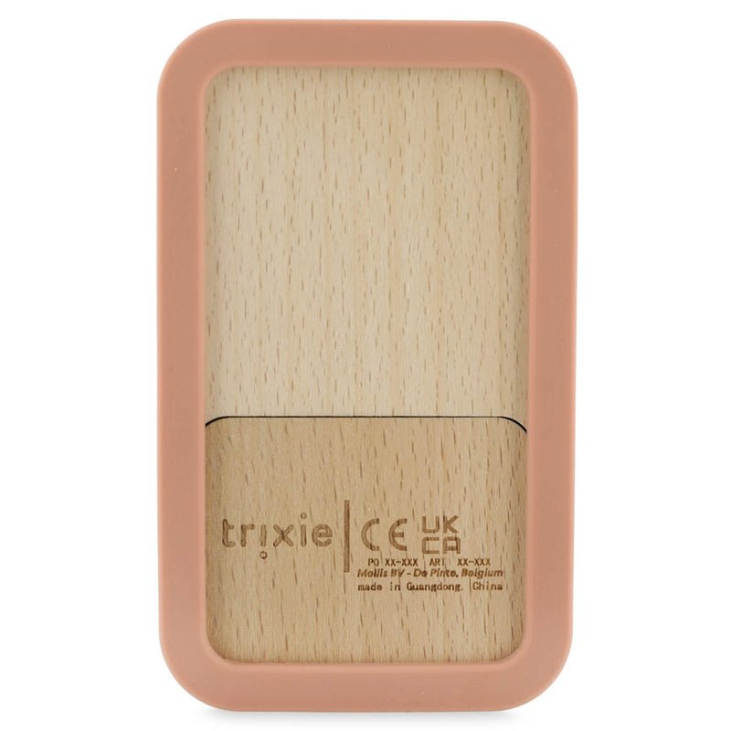 Wooden silicone baby phone - Mrs. Cat - FSC 100%