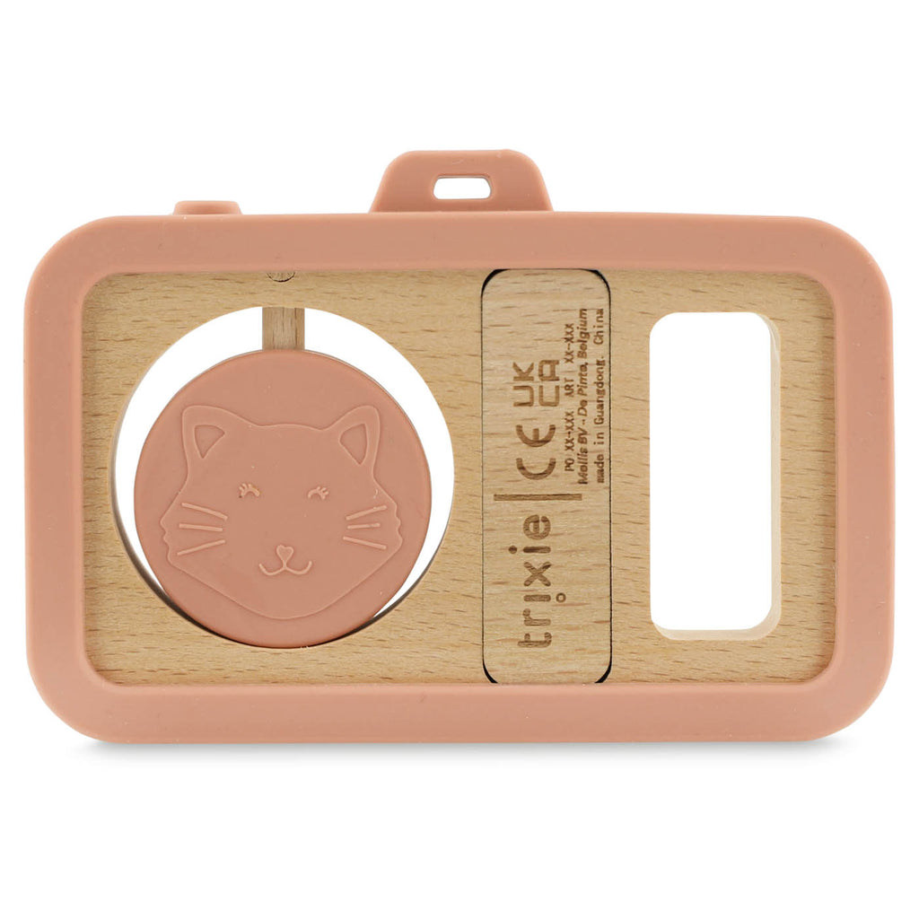 Wooden silicone baby camera - Mrs. Cat - FSC 100%