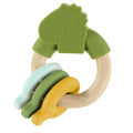 Wooden silicone activity ring - Mr. Dino - FSC 100%