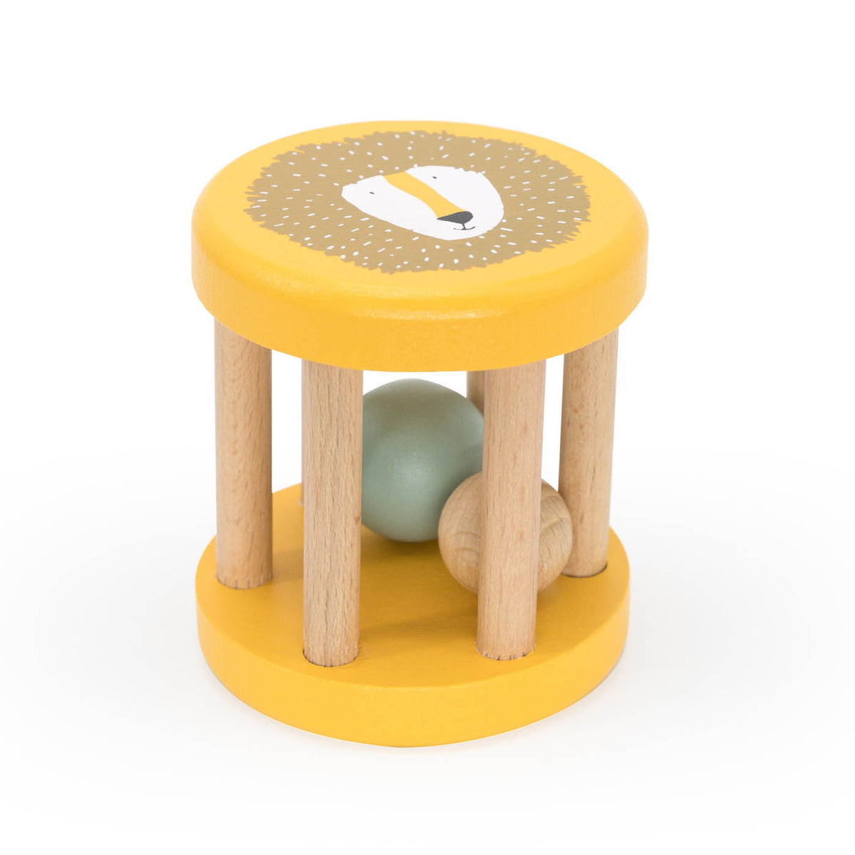 Wooden rolling rattle - Mr. Lion - FSC 100%