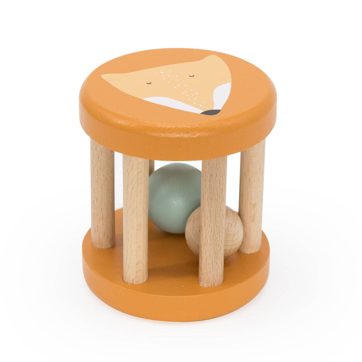 Wooden rolling rattle - Mr. Fox - FSC 100%