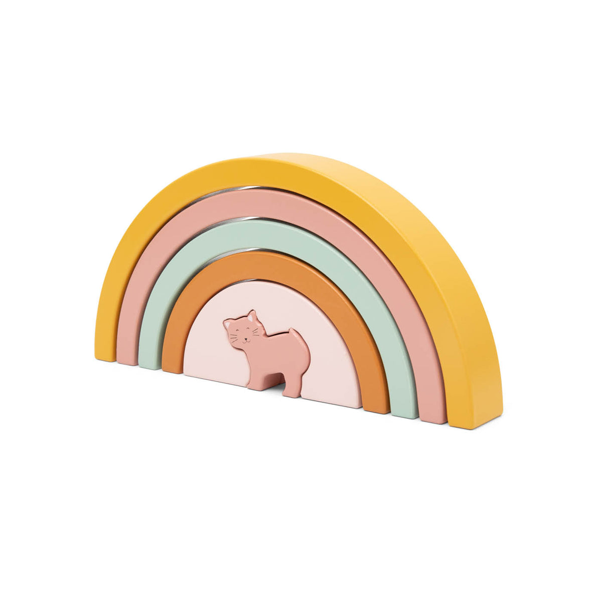 Wooden rainbow stacking - Mrs. Cat - FSC 100%