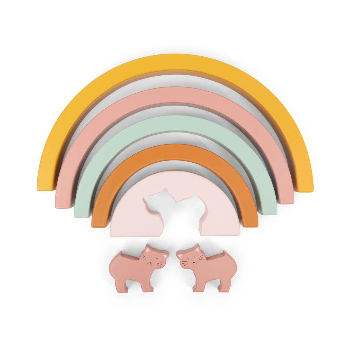 Wooden rainbow stacking - Mrs. Cat - FSC 100%