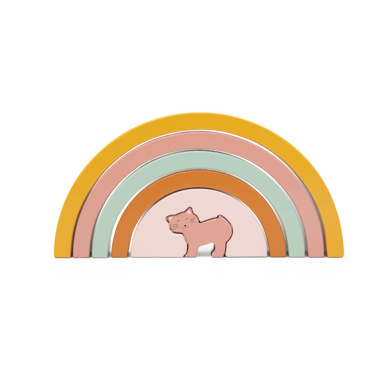 Arc-en-ciel à empiler en bois - Mrs. Cat