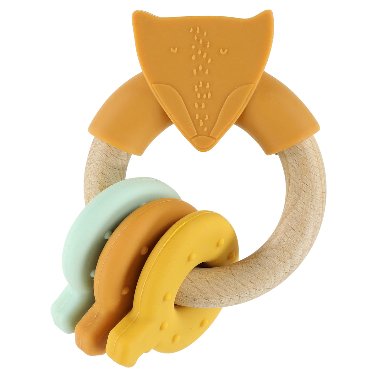 Wooden silicone activity ring - Mr. Fox - FSC 100%