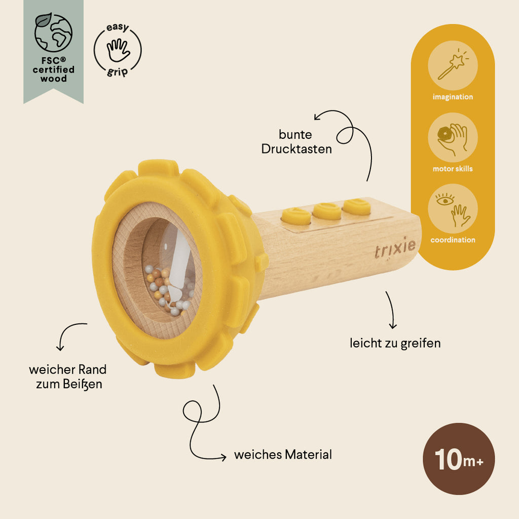 Wooden silicone flashlight - Mr. Lion - FSC 100%