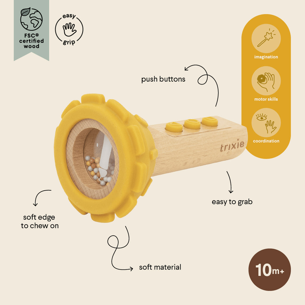 Wooden silicone flashlight - Mr. Lion - FSC 100%