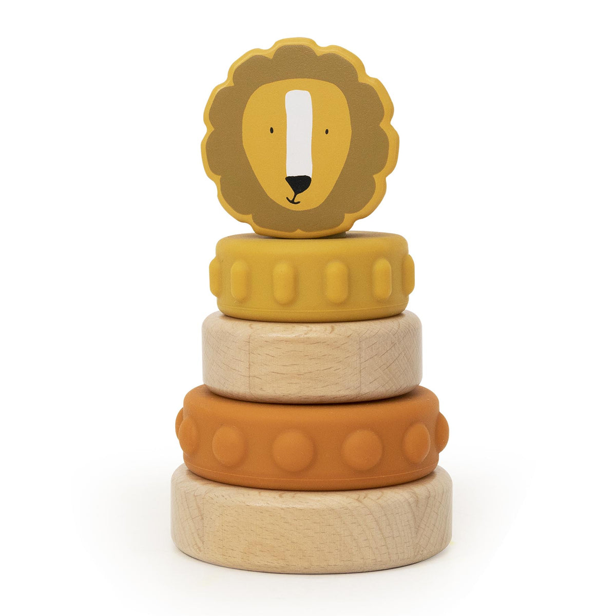 Wooden silicone stacking tower - Mr. Lion - FSC 100%