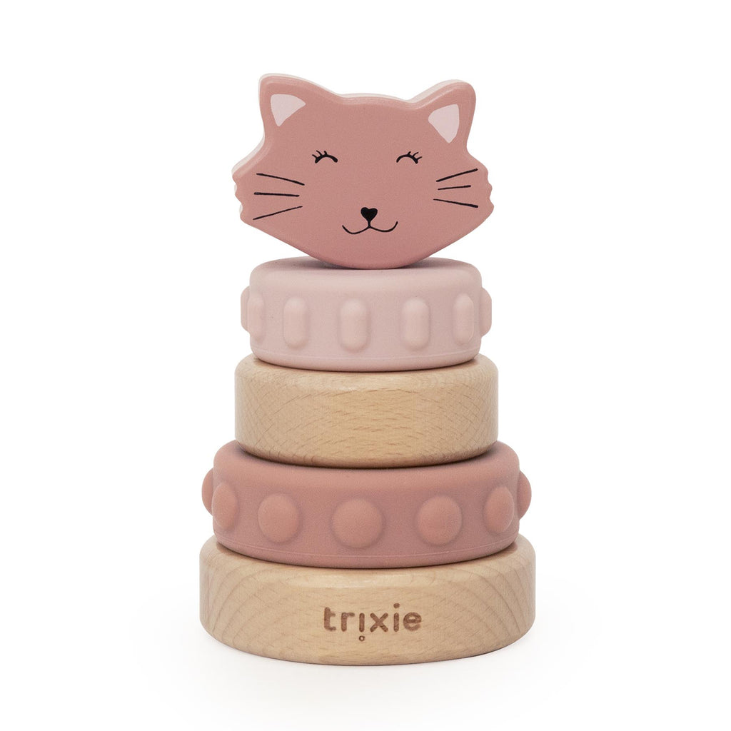 Torre apilable de madera y silicona - Mrs. Cat