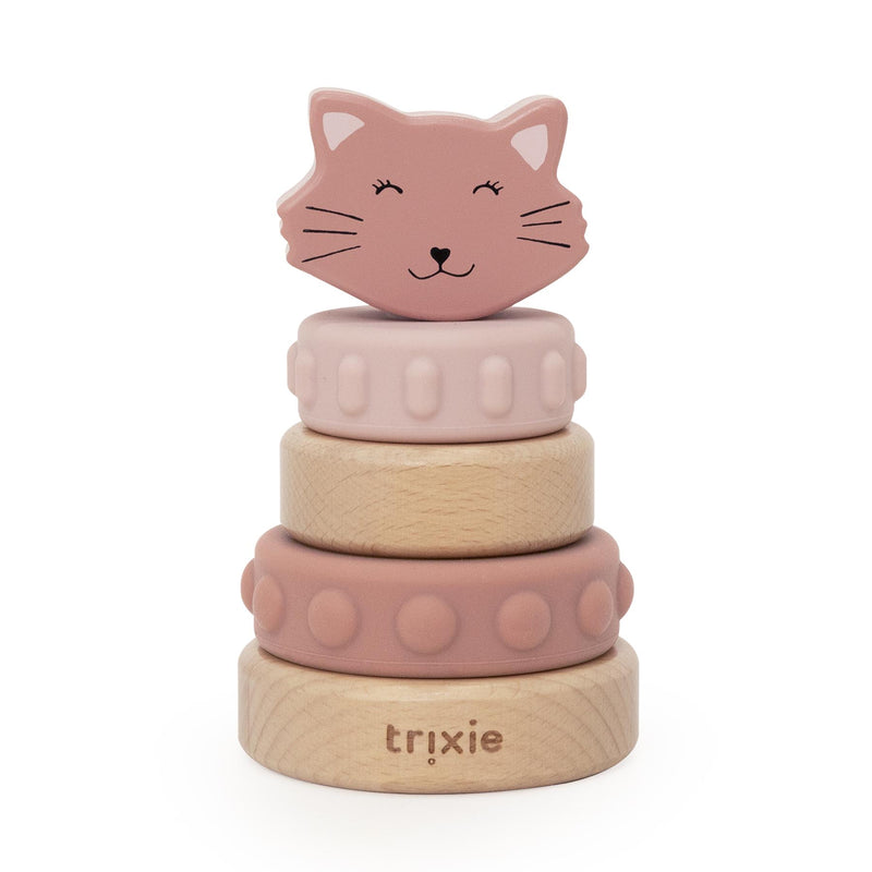 Torre apilable de madera y silicona - Mrs. Cat