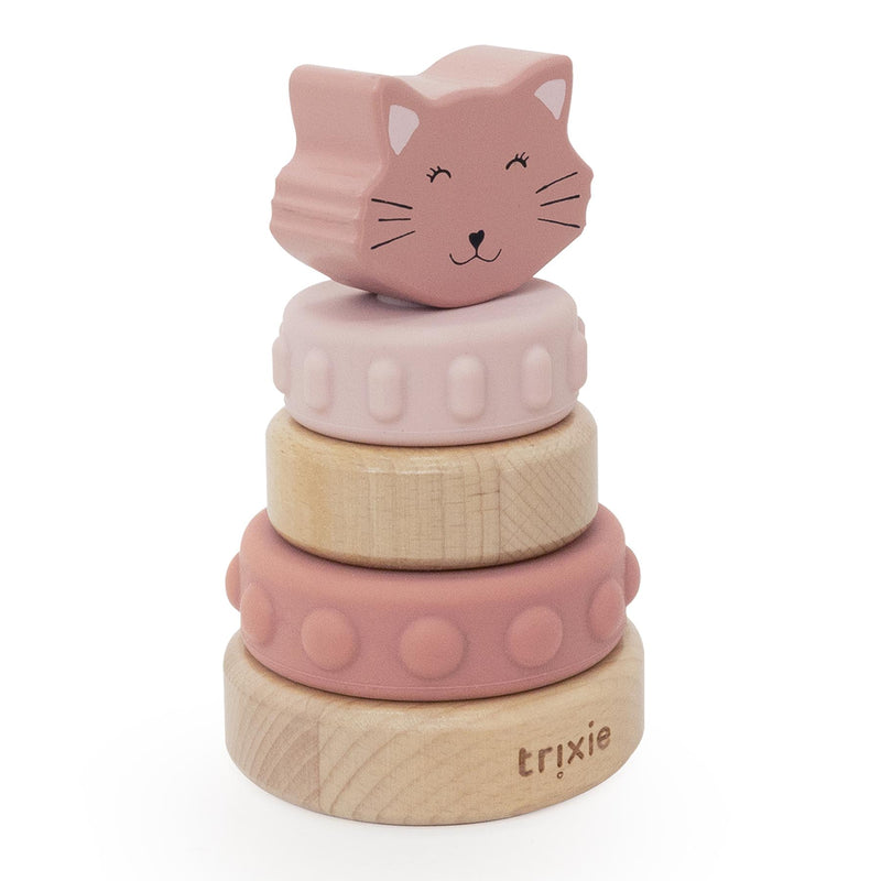 Torre apilable de madera y silicona - Mrs. Cat