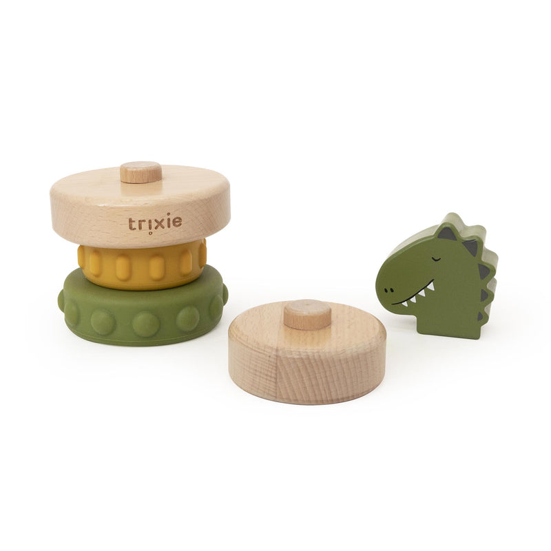 Torre apilable de madera y silicona - Mr. Dino