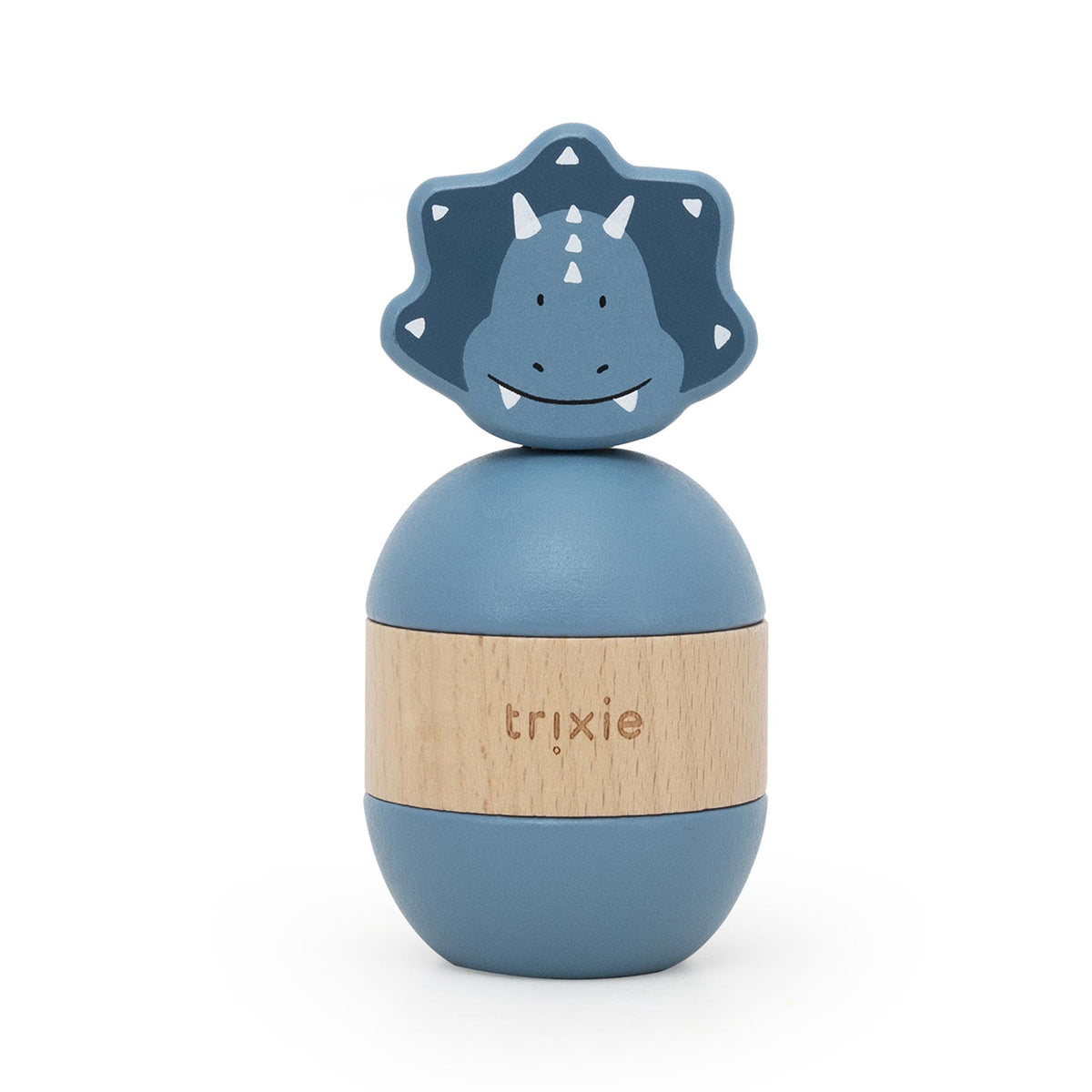 Wooden rattle stacker - Mr. Triceratops - FSC 100%