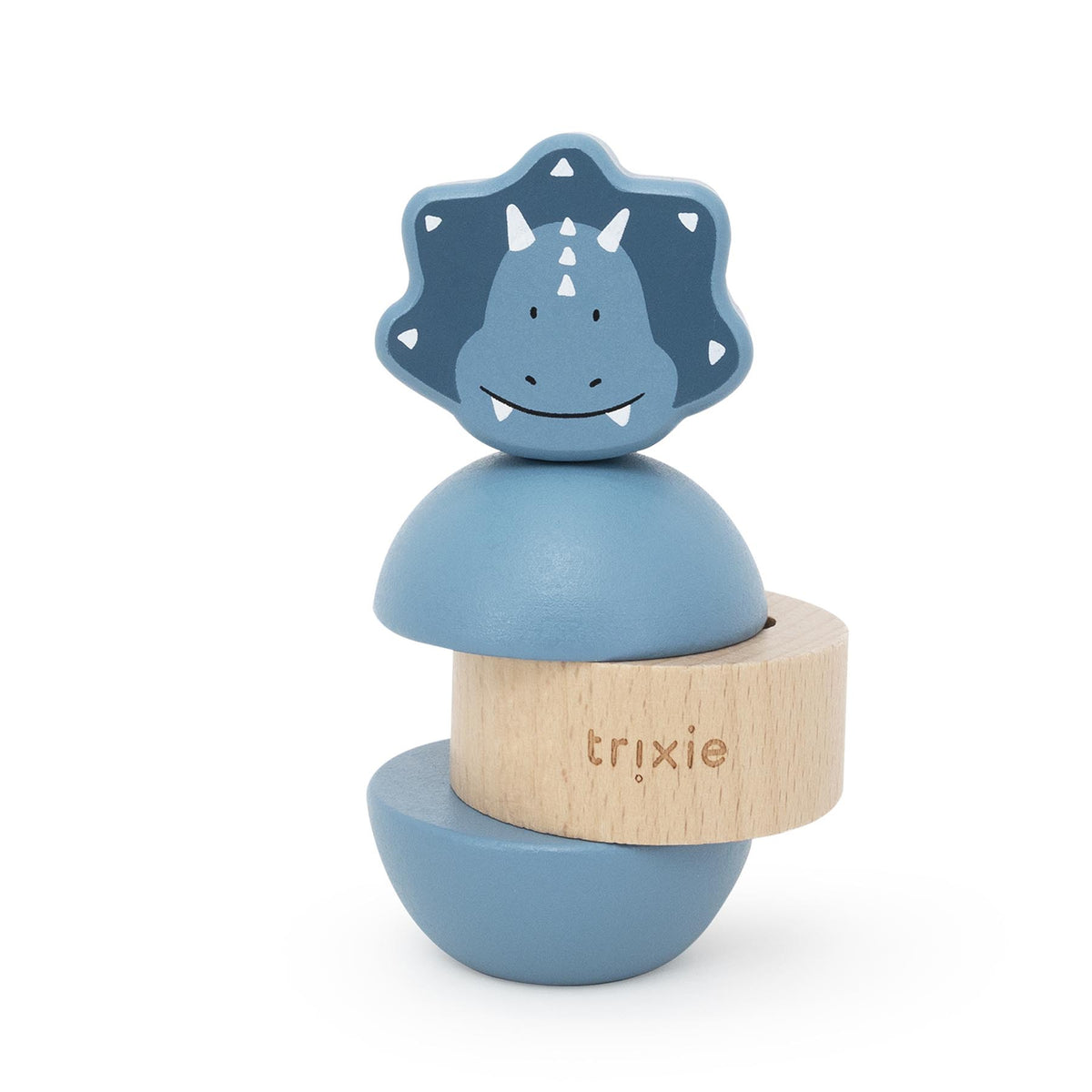 Wooden rattle stacker - Mr. Triceratops - FSC 100%