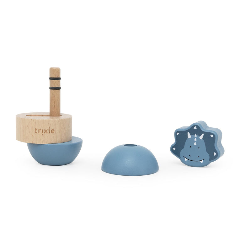 Wooden rattle stacker - Mr. Triceratops - FSC 100%