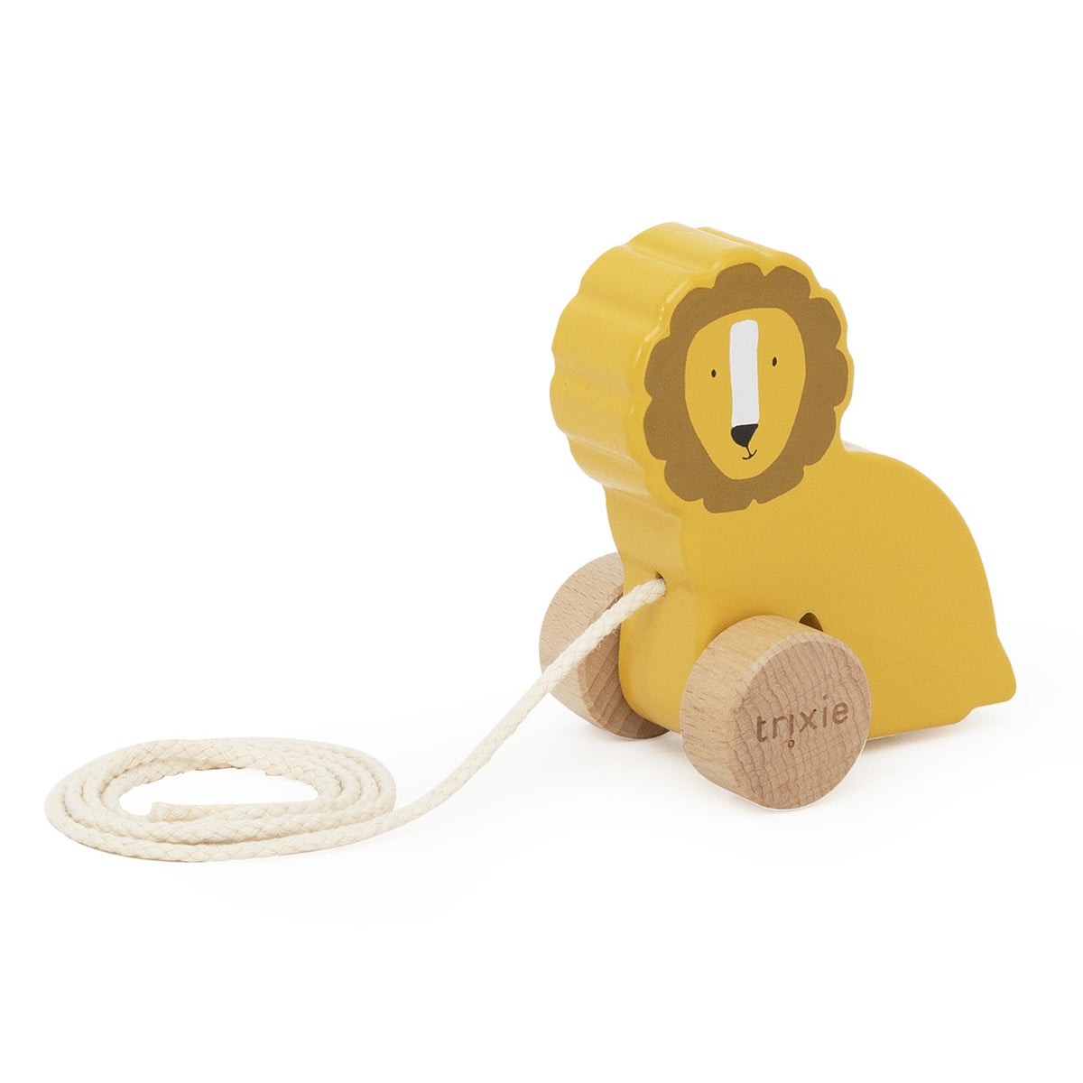 Wooden small pull along toy - Mr. Lion - FSC 100%