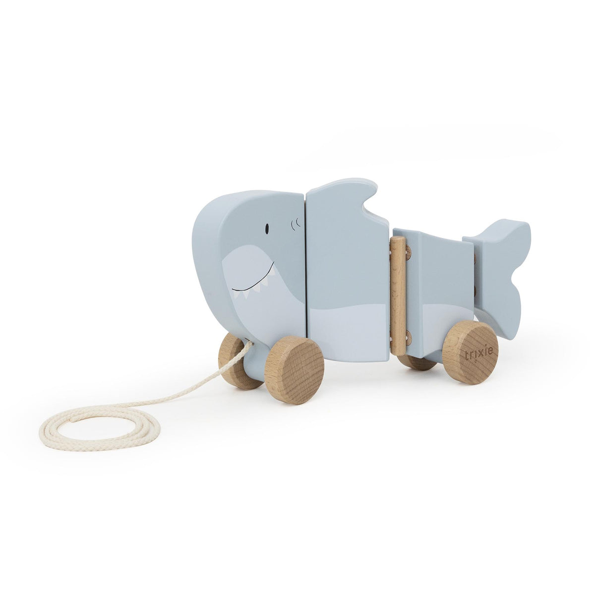 Wooden wiggle pull along toy - Mr. Shark - FSC 100%