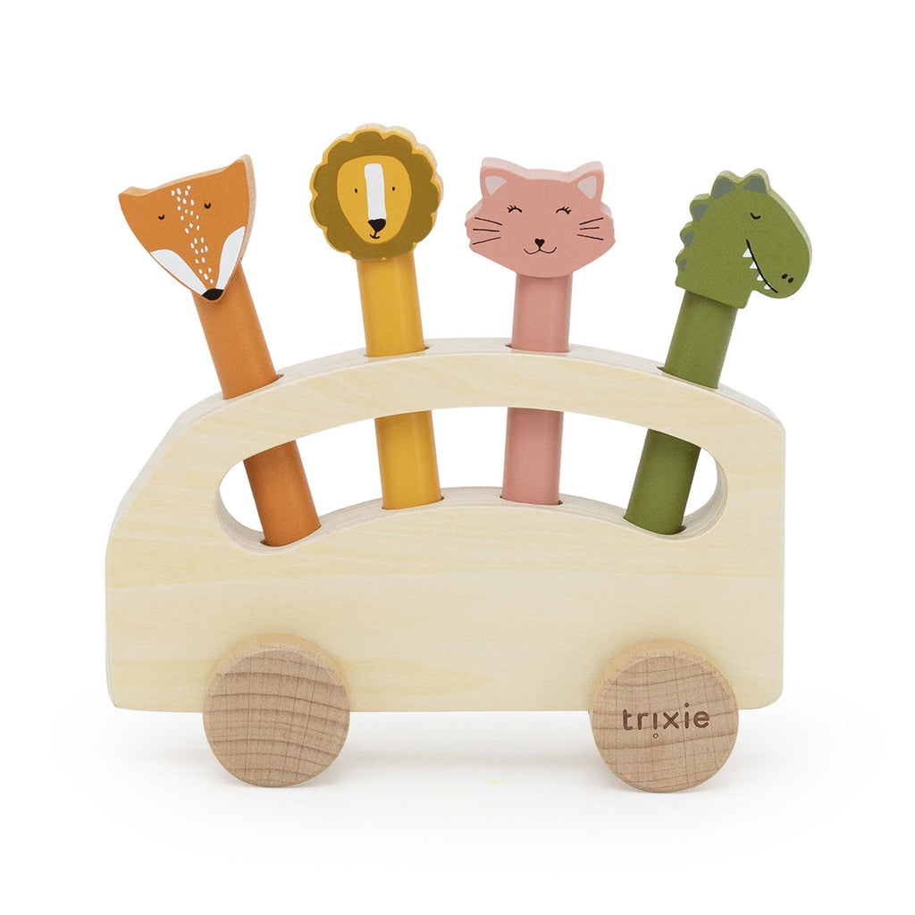 Wooden pop-up animal bus - FSC 100%