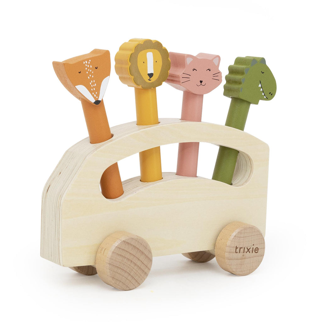 Wooden pop-up animal bus - FSC 100%