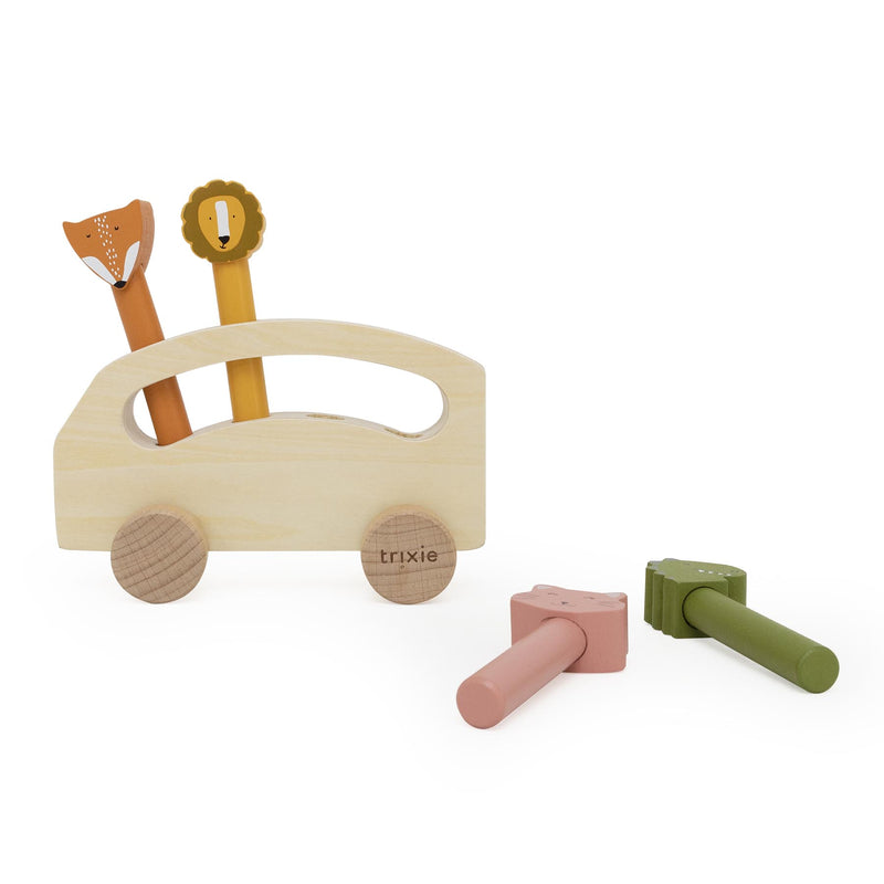 Wooden pop-up animal bus - FSC 100%