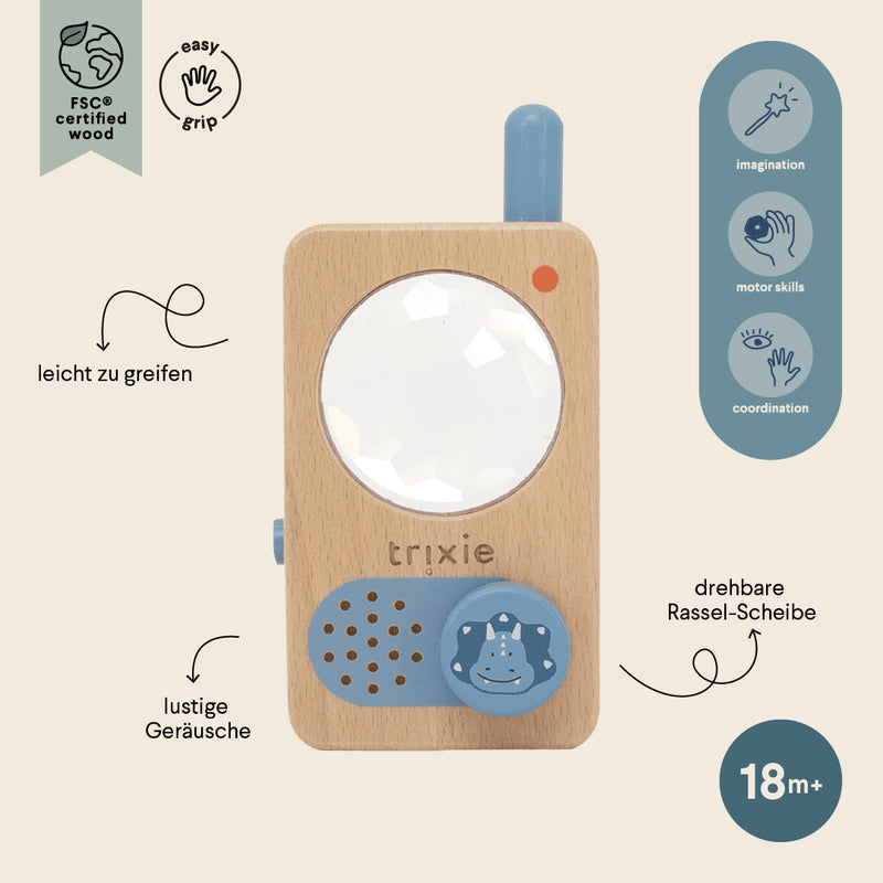 Walkie talkie de madera - Mr. Triceratops