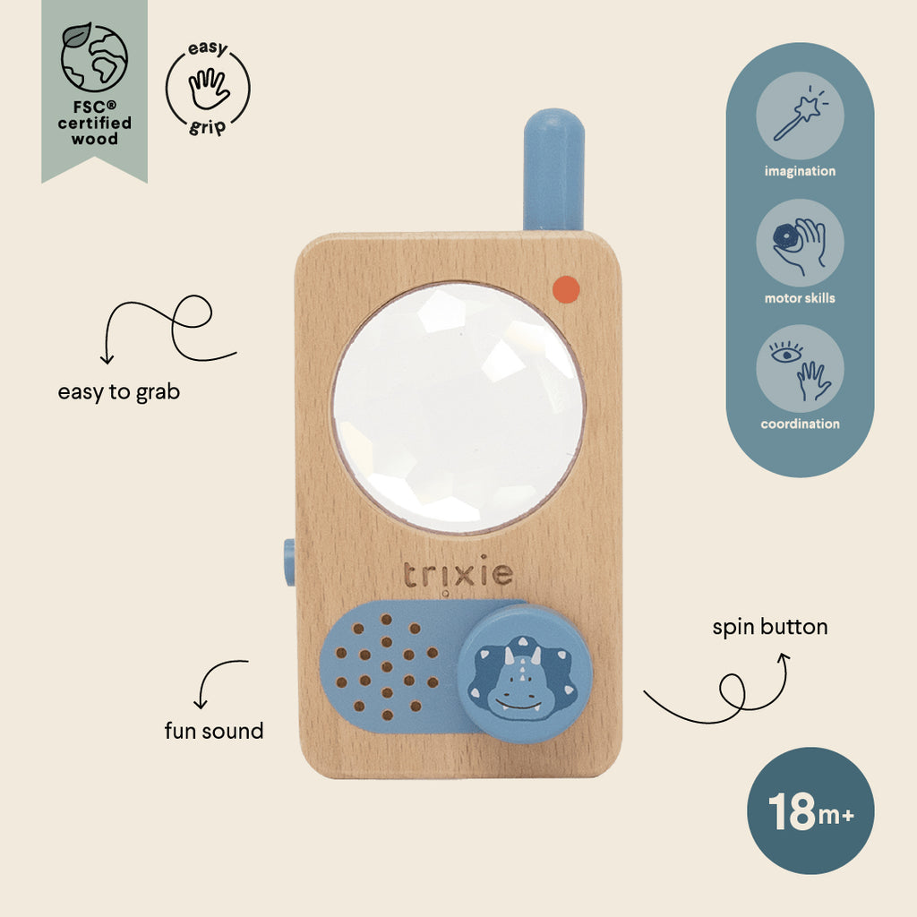 Walkie talkie de madera - Mr. Triceratops