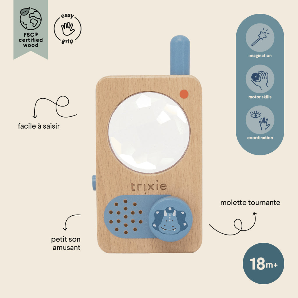 Walkie talkie de madera - Mr. Triceratops