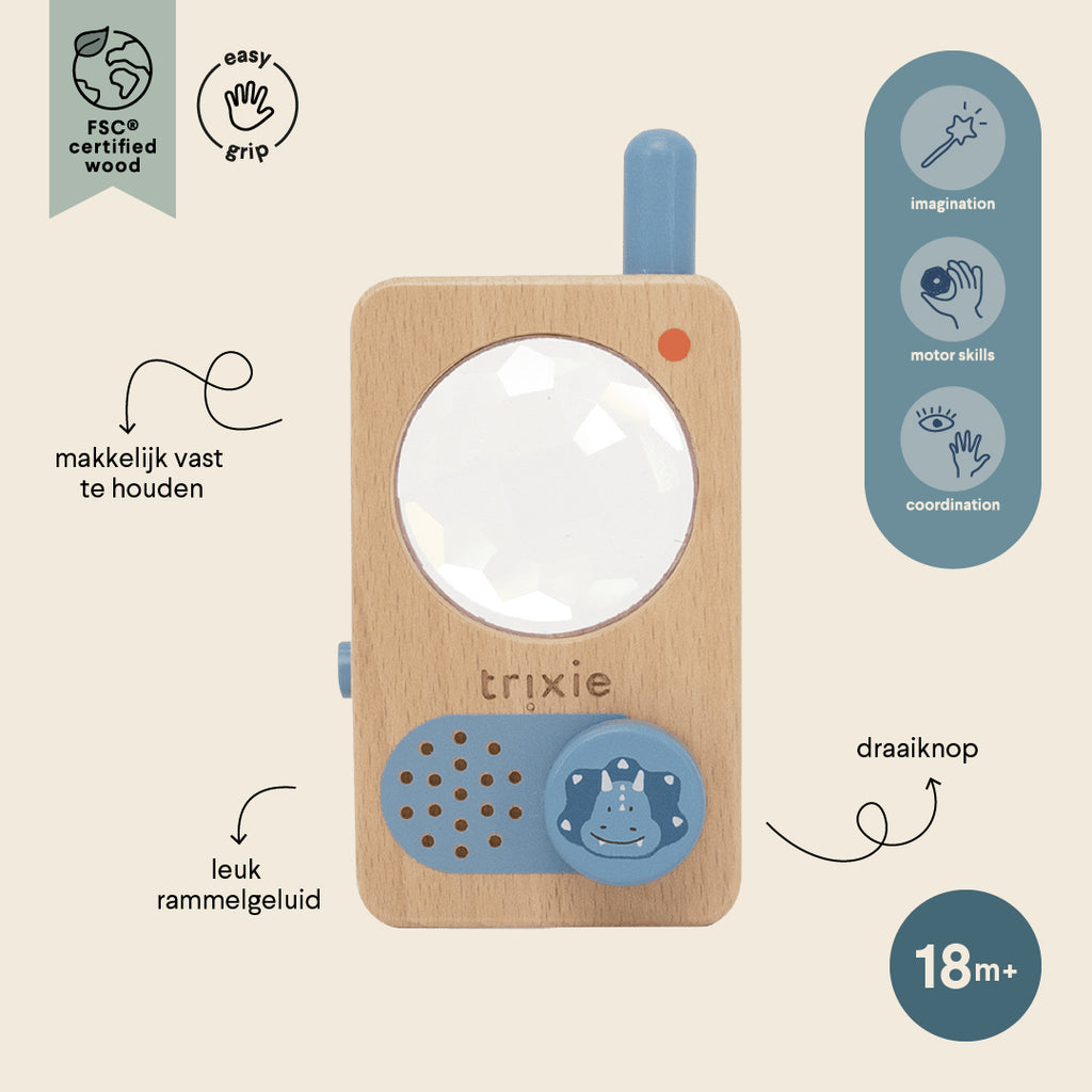 Walkie talkie de madera - Mr. Triceratops