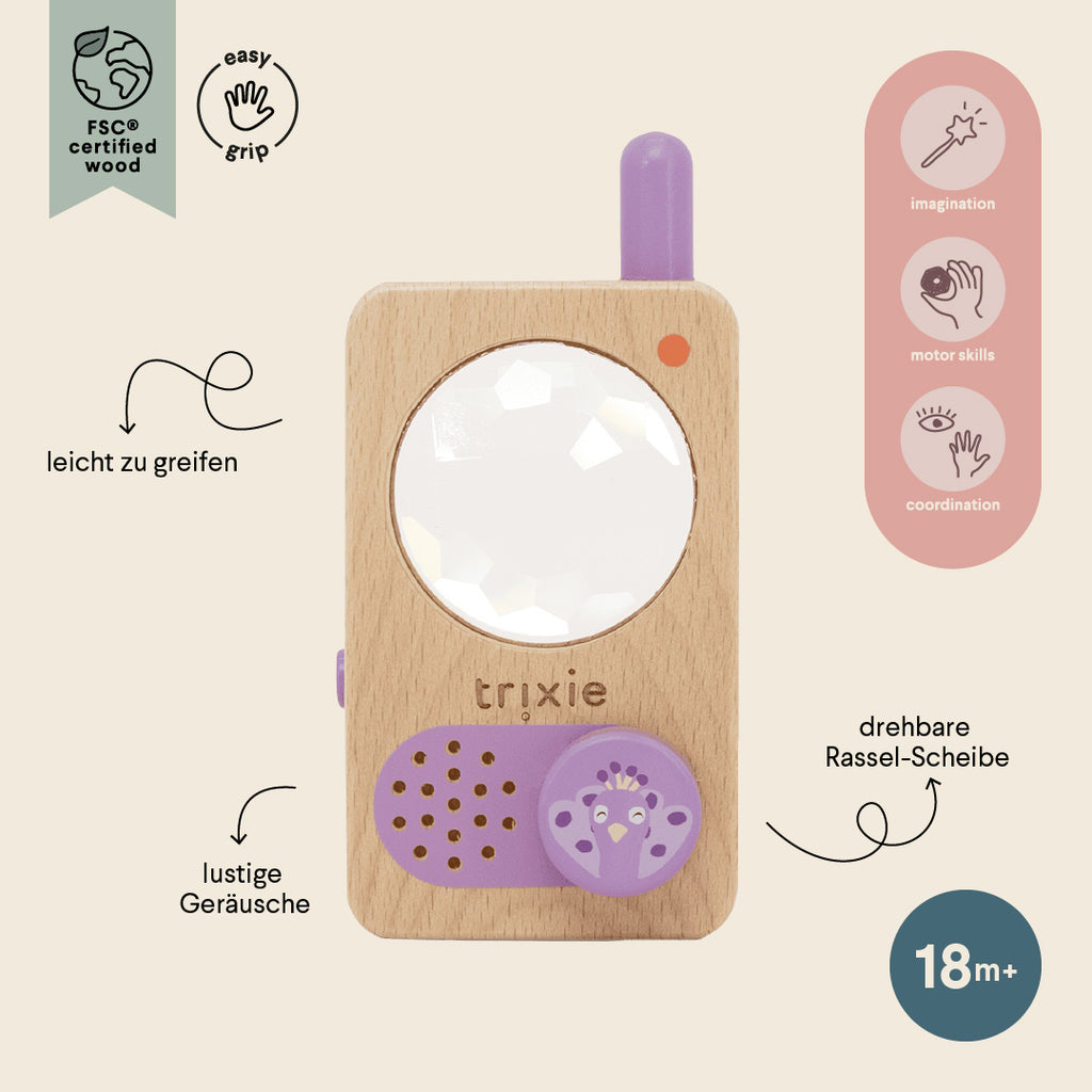 Wooden walkie talkie - Mrs. Peacock - FSC 100%