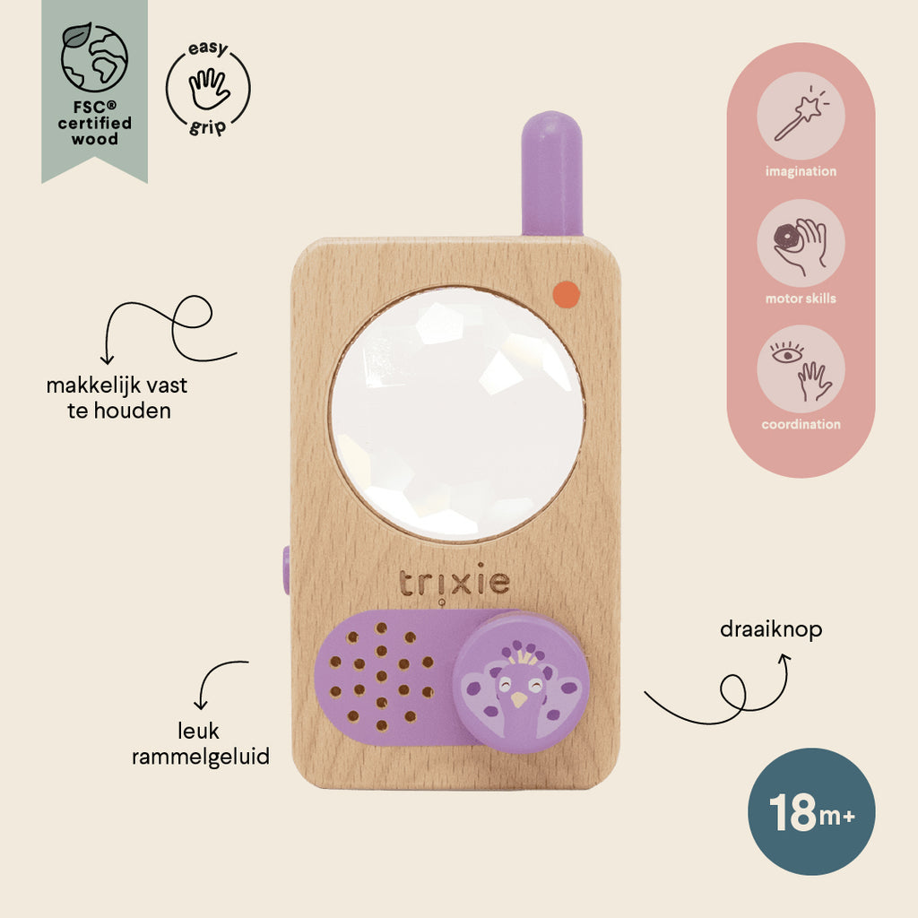 Wooden walkie talkie - Mrs. Peacock - FSC 100%