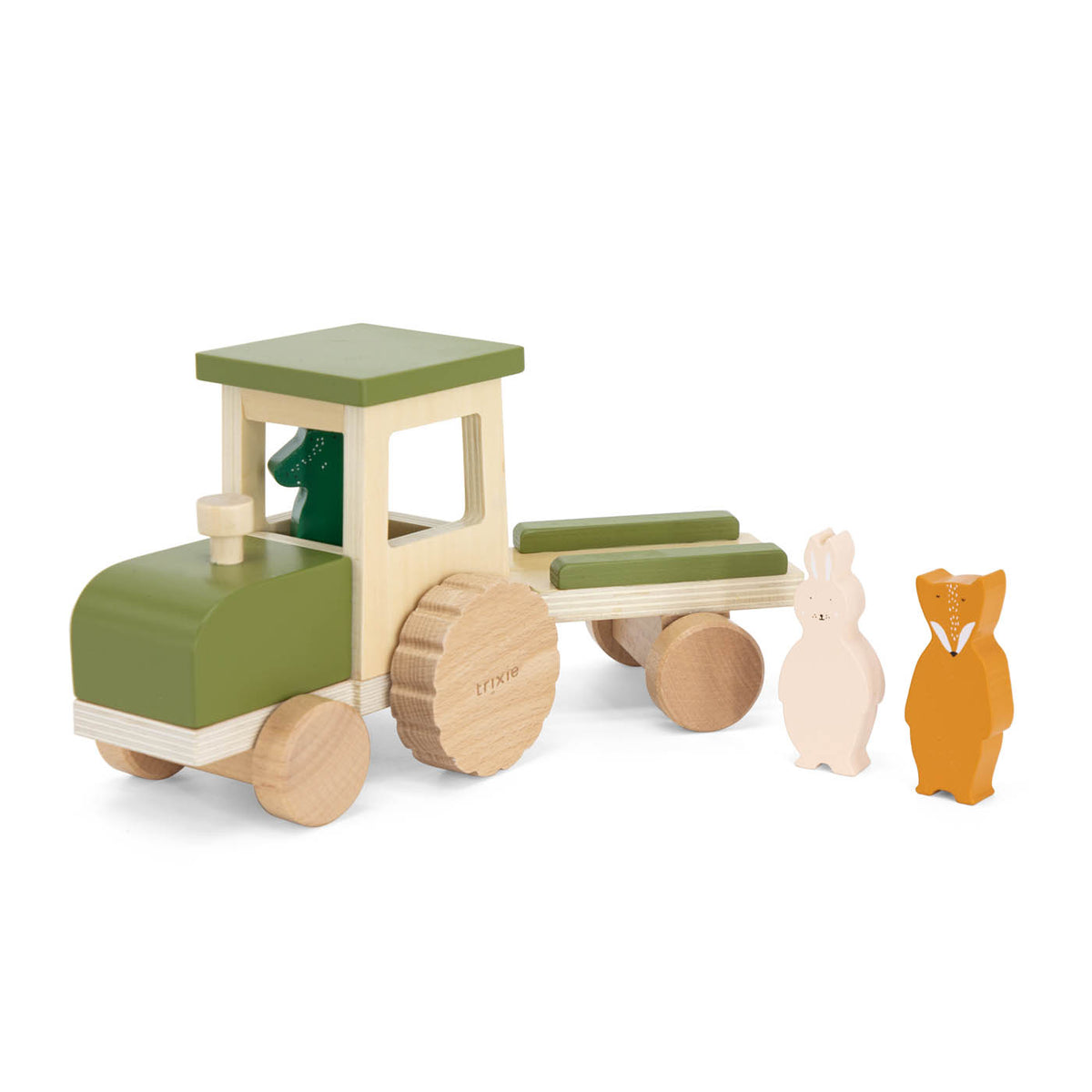 Wooden tractor with trailer - FSC 100%