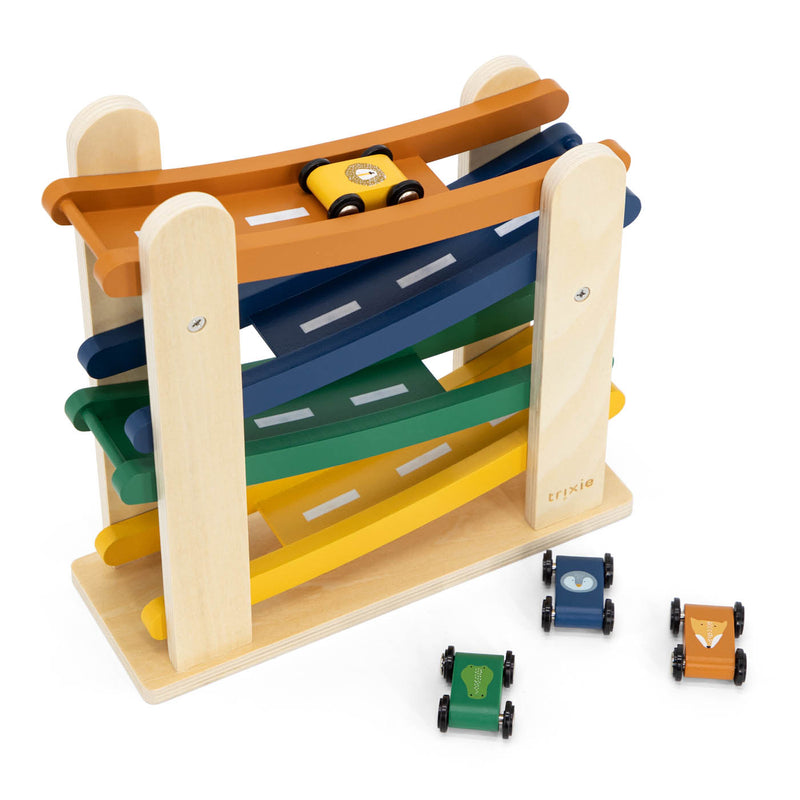 Wooden ramp racer with 4 cars - FSC 100%