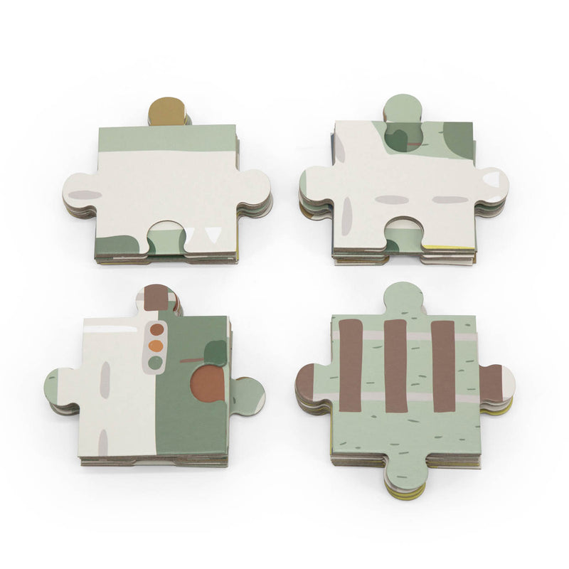 Wooden road puzzle with accessories - FSC 100%