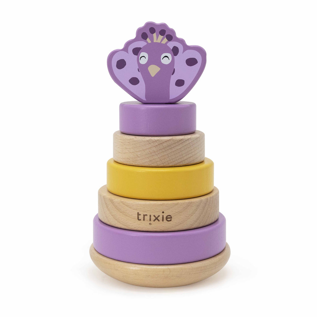 Wooden stacking toy - Mrs. Peacock - FSC 100%