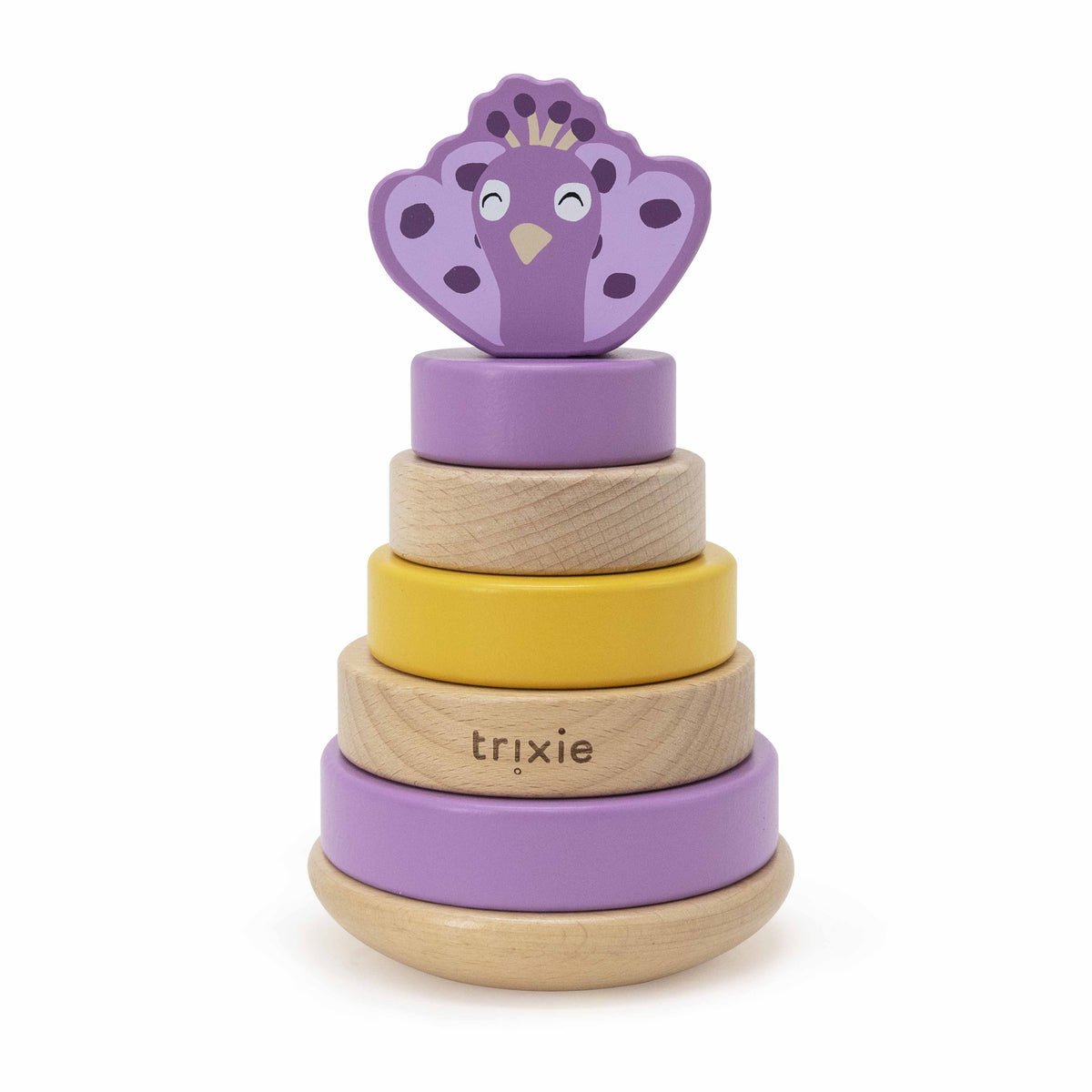Wooden stacking toy - Mrs. Peacock - FSC 100%